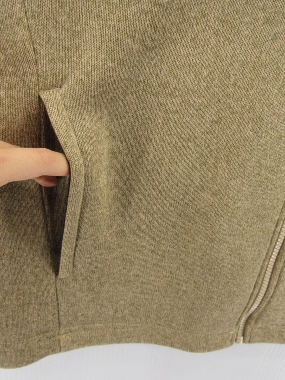 Eddie Bauer Vest Large Oatmeal Sweater Fleece Jacket Coat Hiking NEW - Picture 7 of 12